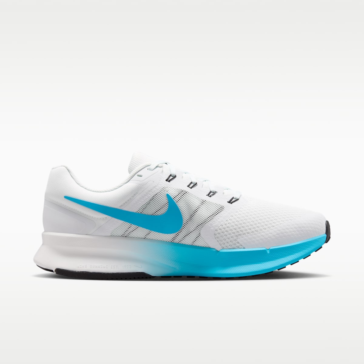 Nike Run Swift 3 Men's Road Running Shoes - Off White/Black/Light Current Blue - Image 3