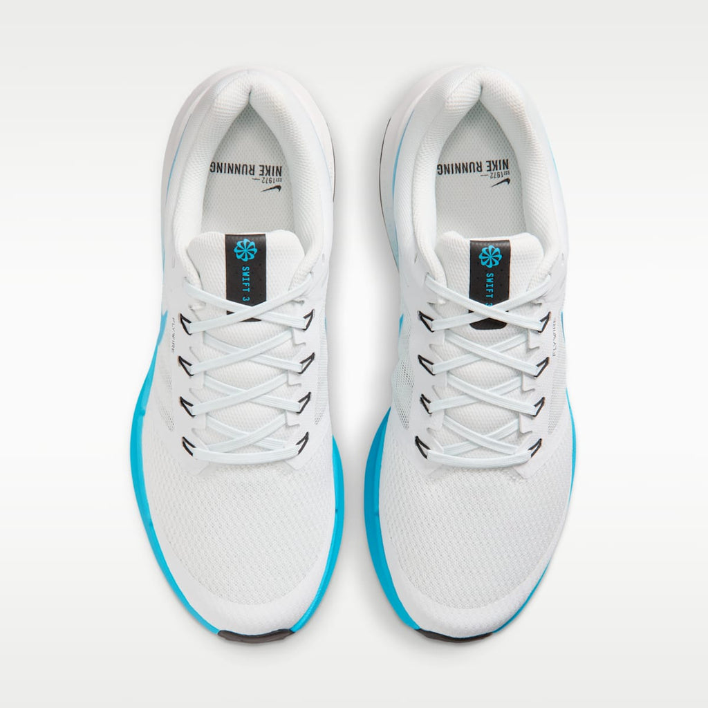 Nike Run Swift 3 Men's Road Running Shoes - Off White/Black/Light Current Blue - Image 4