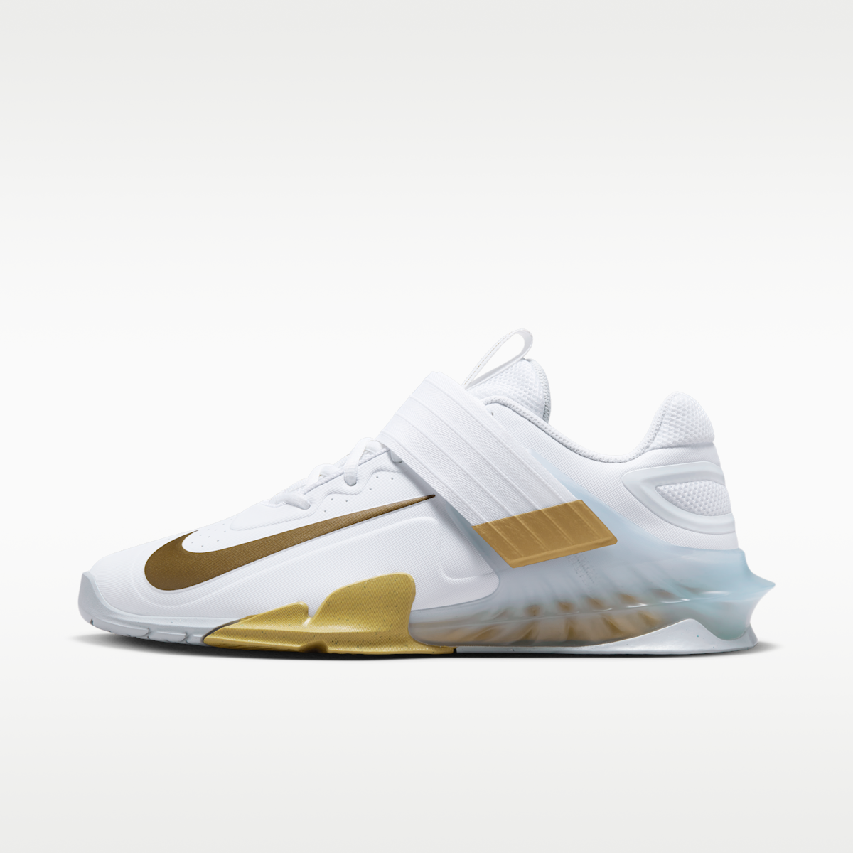 Women's Nike Savaleos Weightlifting Shoes - White/Wolf Grey/Metallic Gold
