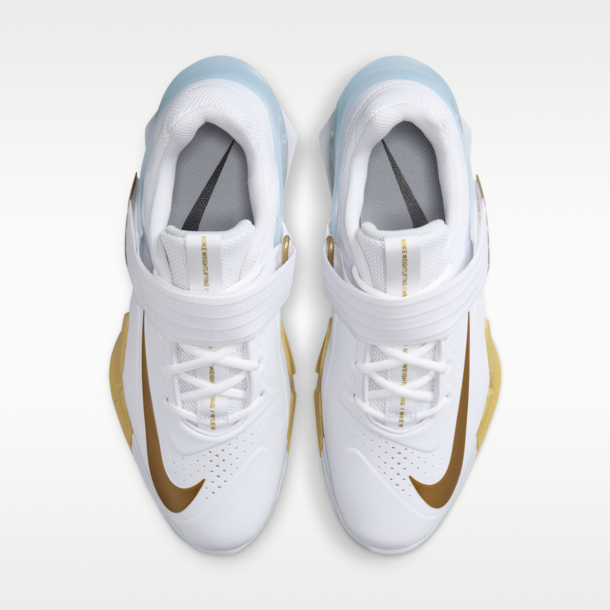 Women's Nike Savaleos Weightlifting Shoes - White/Wolf Grey/Metallic Gold