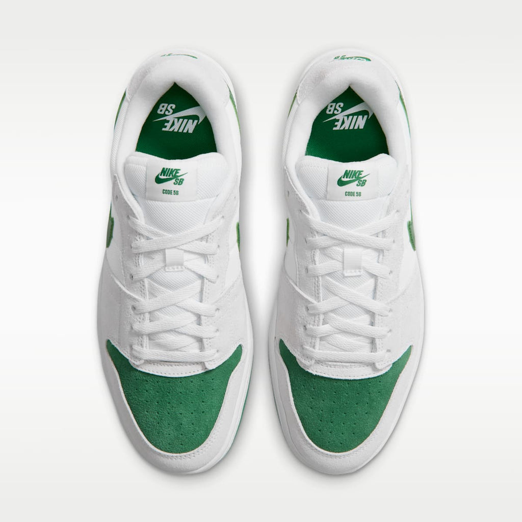 Nike SB Code 58 Skate Shoes - White/Summit White/Pine Green/Pine Green - Image 4