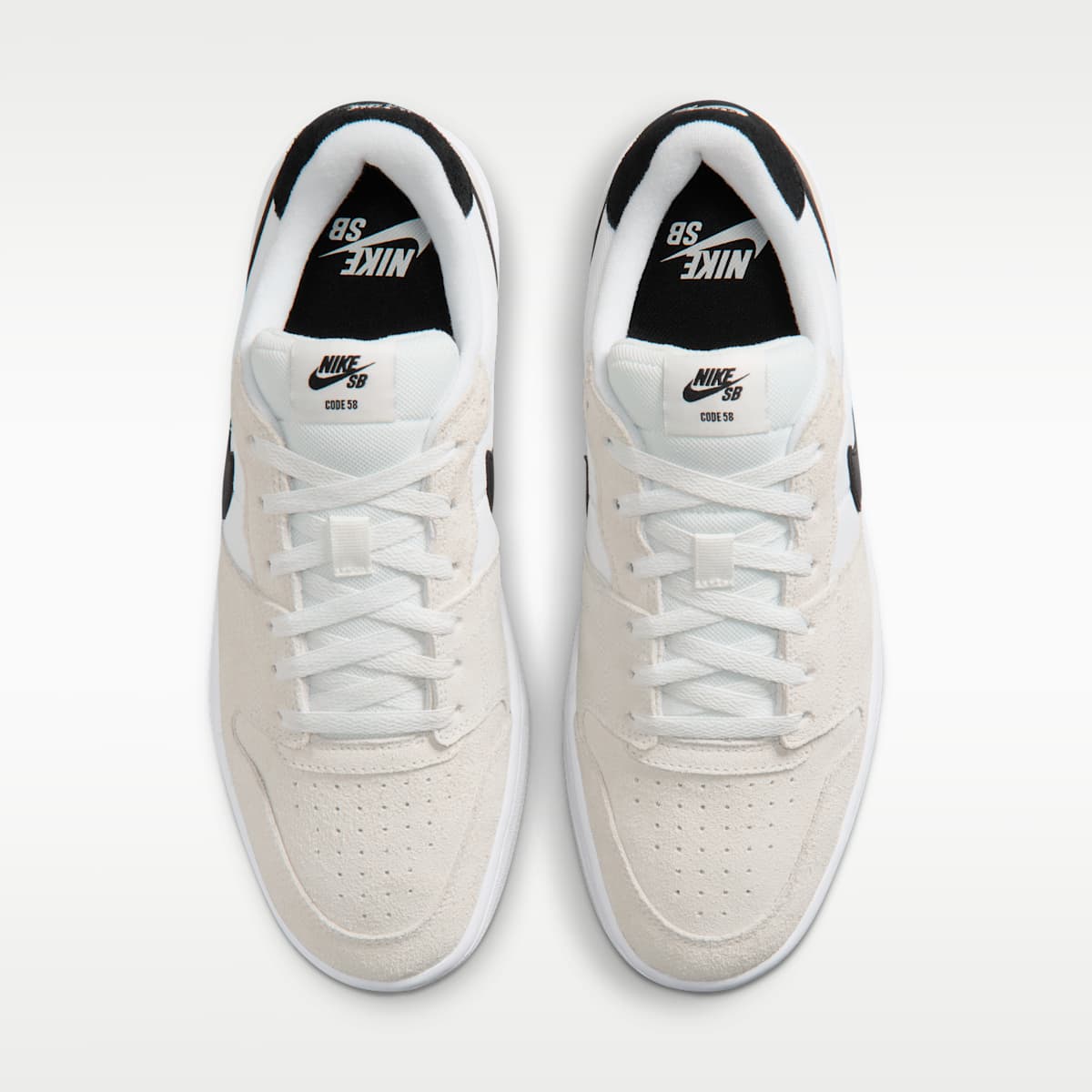 Nike SB Code 58 Skate Shoes - White/Summit White/Black/Black - Image 4
