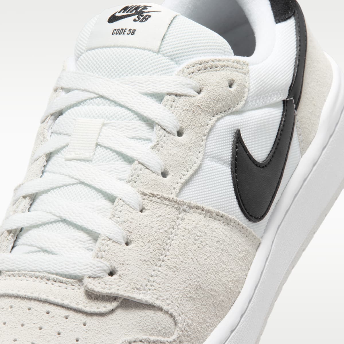 Nike SB Code 58 Skate Shoes - White/Summit White/Black/Black - Image 7