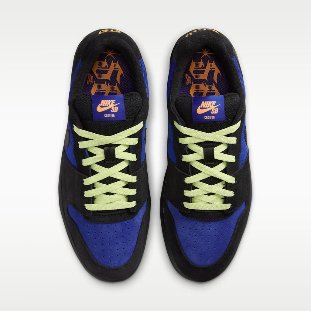 Nike SB Code 58 Skate Shoes - Racer Blue/Black/Light Lemon Twist/Black - Image 4