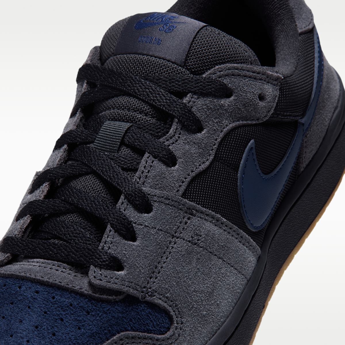 Women's Nike SB Code 58 Skate Shoes - Dark Smoke Grey/Black/Gum Light Brown/Blue Eclipse
