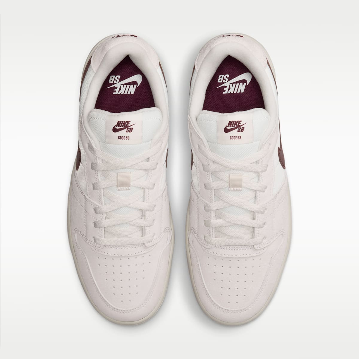 Nike SB Code 58 Skate Shoes - Summit White/Phantom/Gum Light Brown/Mystic Dates - Image 4