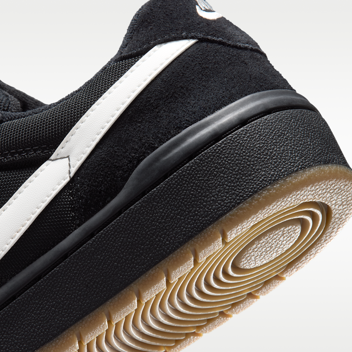 Women's Nike SB Code 58 Skate Shoes - Black/Black/Gum Light Brown/Summit White