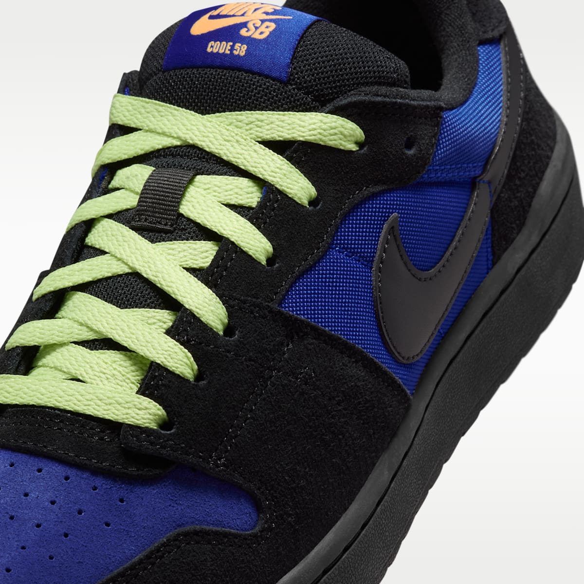 Nike SB Code 58 Skate Shoes - Racer Blue/Black/Light Lemon Twist/Black - Image 7