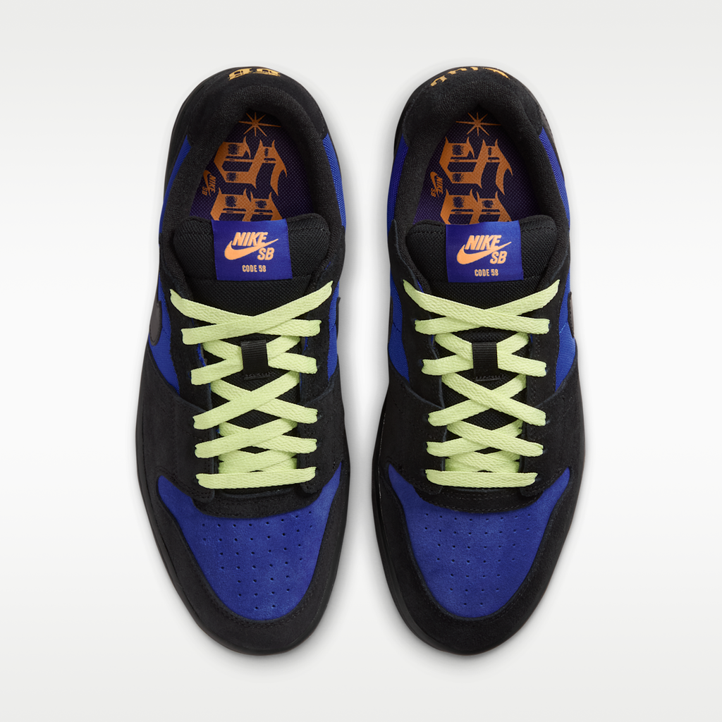 Women's Nike SB Code 58 Skate Shoes - Racer Blue/Black/Light Lemon Twist/Black