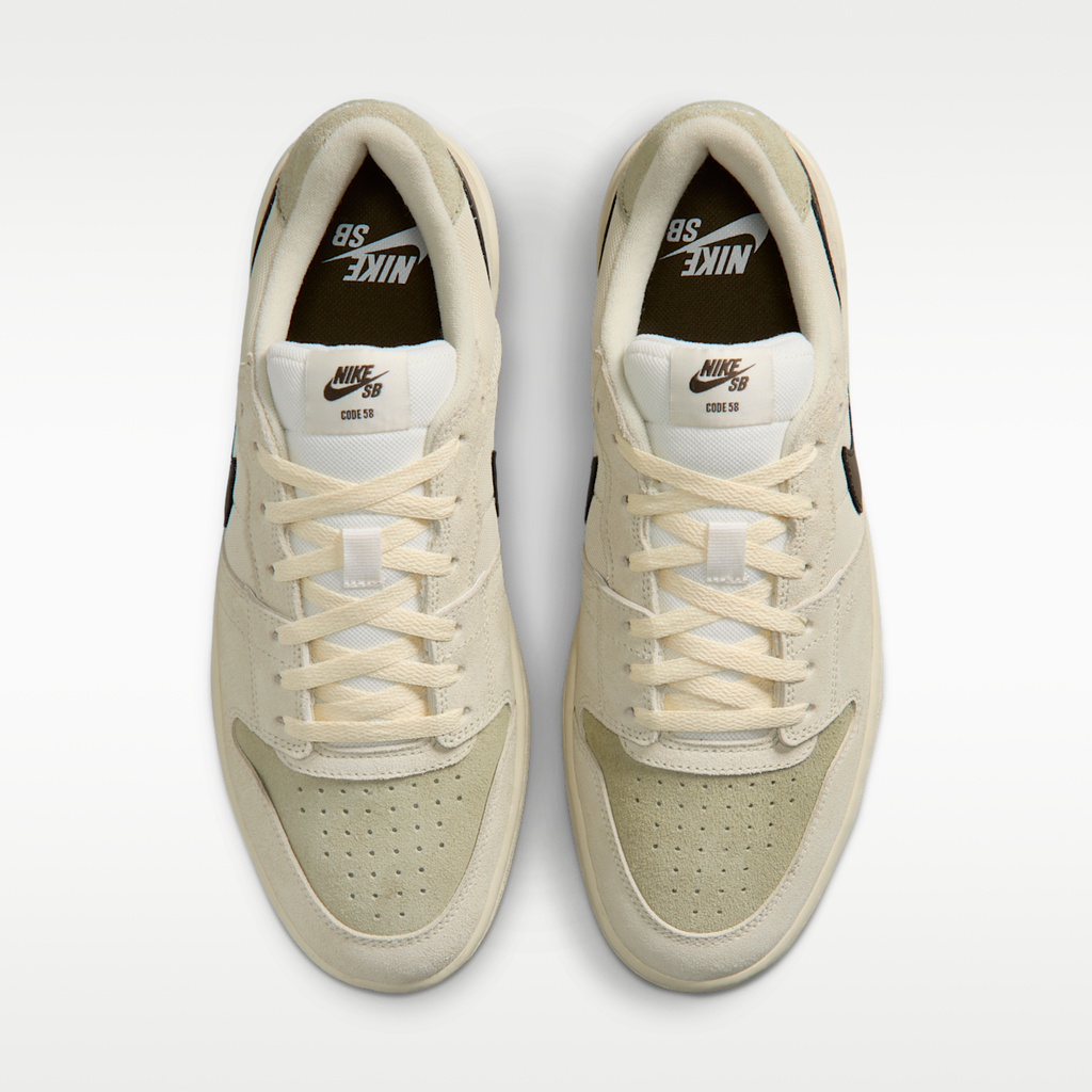 Women's Nike SB Code 58 Skate Shoes - Pale Ivory/Light Khaki/Muslin/Dark Hazel