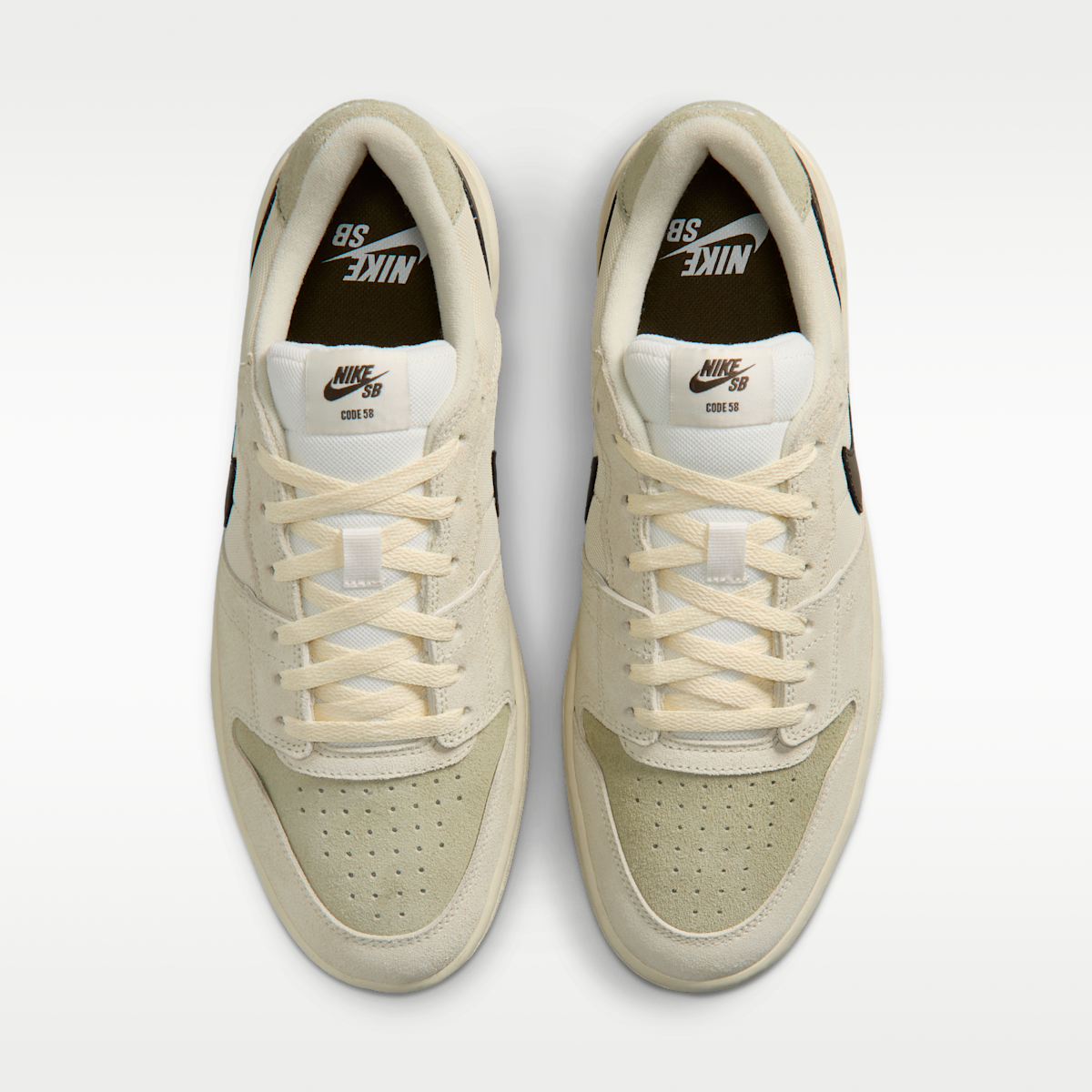 Women's Nike SB Code 58 Skate Shoes - Pale Ivory/Light Khaki/Muslin/Dark Hazel