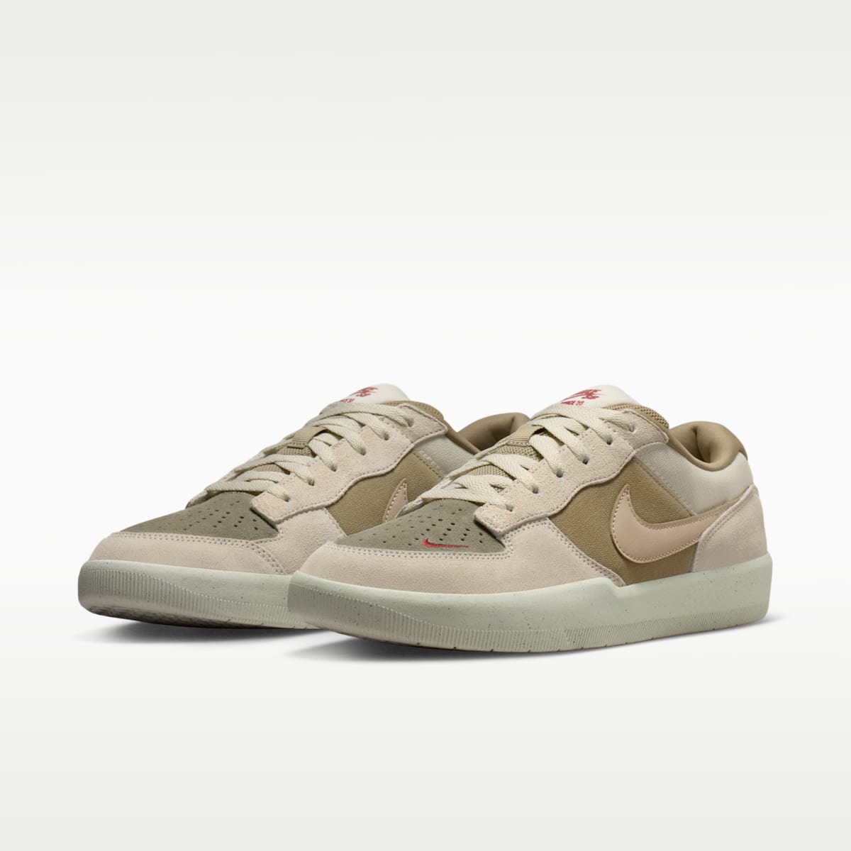 Women's Nike SB Force 58 Skate Shoes - Coconut Milk/Neutral Olive/University Red/Linen