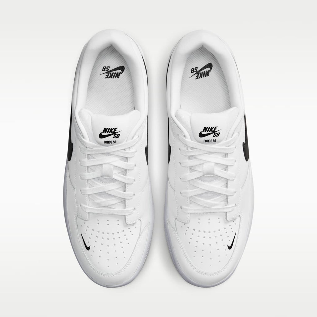 Nike SB Force 58 Premium Skate Shoes - White/White/White/Black - Image 4