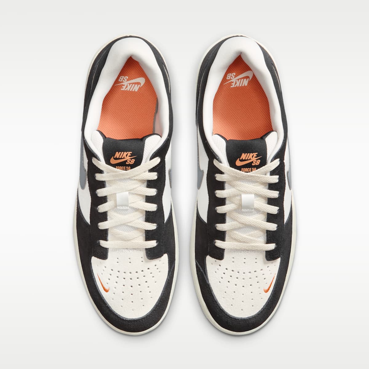 Women's Nike SB Force 58 Skate Shoes - Black/Summit White/Sail/Cool Grey