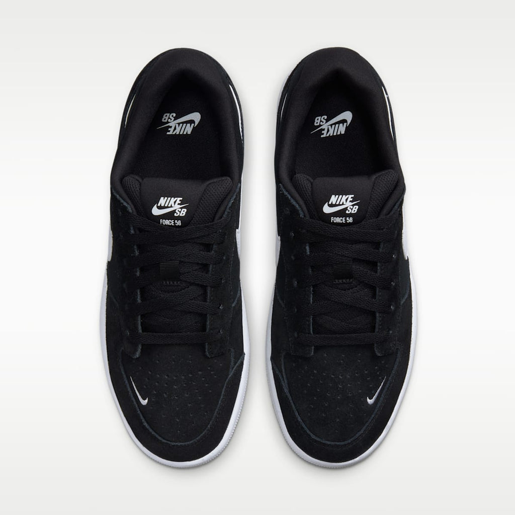 Nike SB Force 58 Skate Shoe - Black/Black/White - Image 4