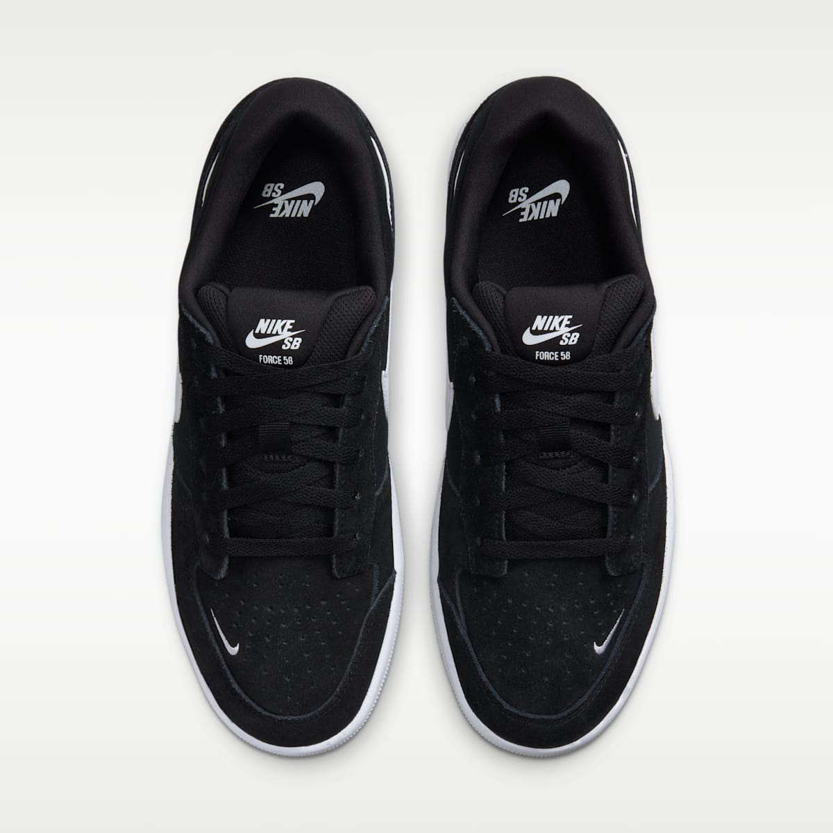Nike SB Force 58 Skate Shoe - Black/Black/White - Image 4