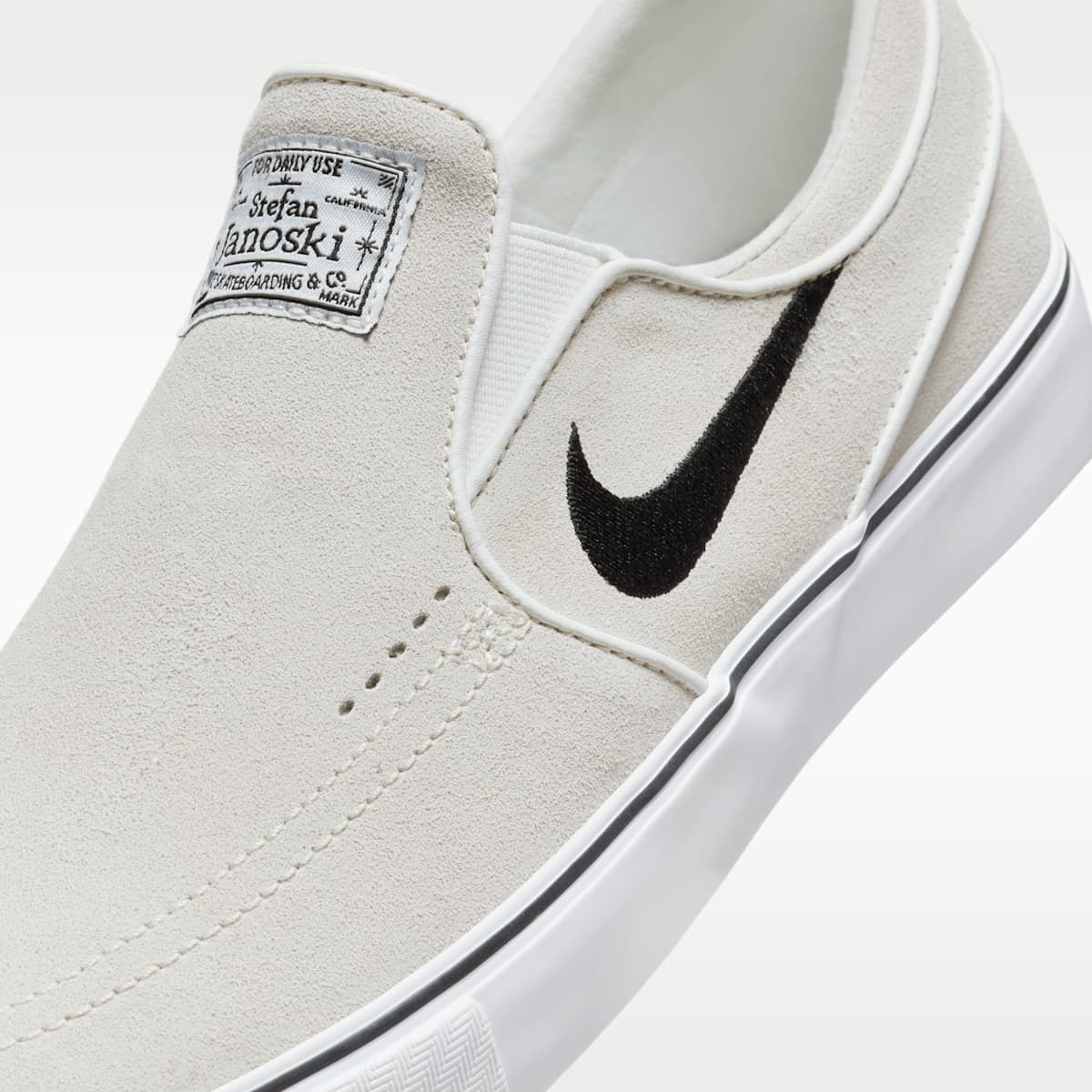 Nike SB Janoski+ Slip Skate Shoes - Summit White/Summit White/White/Black - Image 7