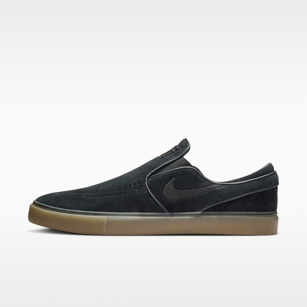 Nike SB Janoski+ Slip Skate Shoes - Black/Black/Gum Light Brown/Black - Image 1