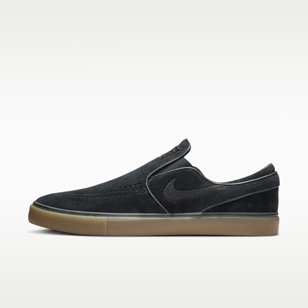 Nike SB Janoski+ Slip Skate Shoes - Black/Black/Gum Light Brown/Black - Image 1