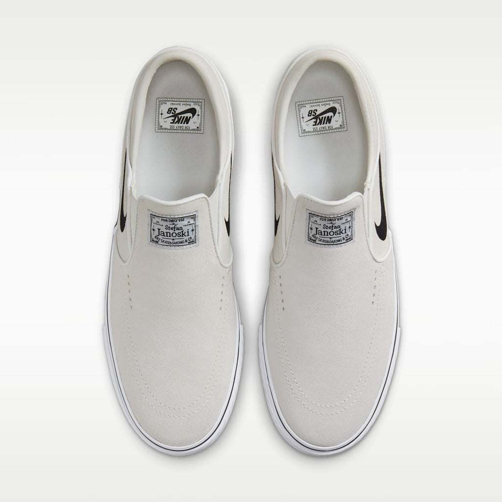 Nike SB Janoski+ Slip Skate Shoes - Summit White/Summit White/White/Black - Image 4