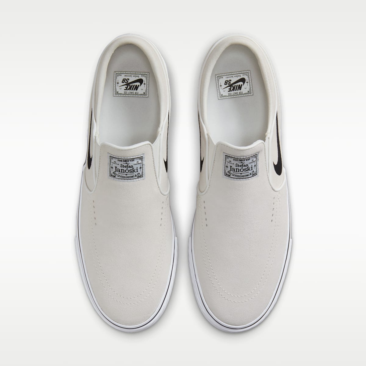 Nike SB Janoski+ Slip Skate Shoes - Summit White/Summit White/White/Black - Image 4