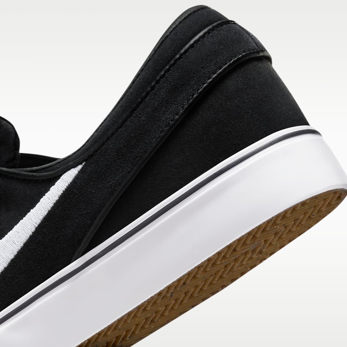 Nike SB Janoski+ Slip Skate Shoes - Black/Black/Black/White - Image 8