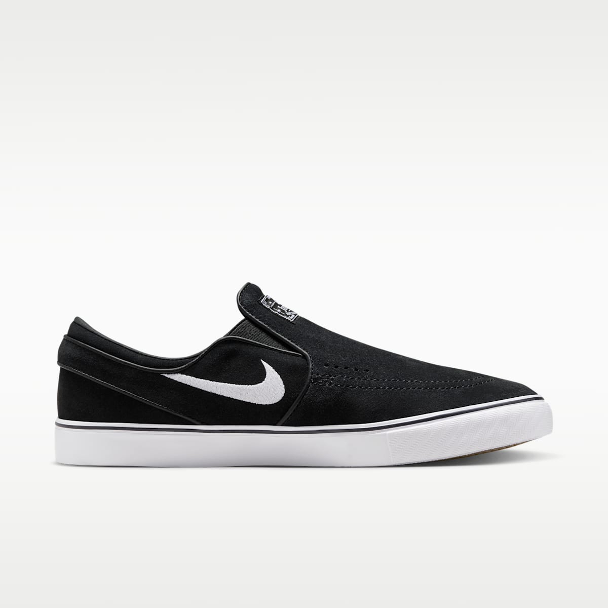 Nike SB Janoski+ Slip Skate Shoes - Black/Black/Black/White - Image 3