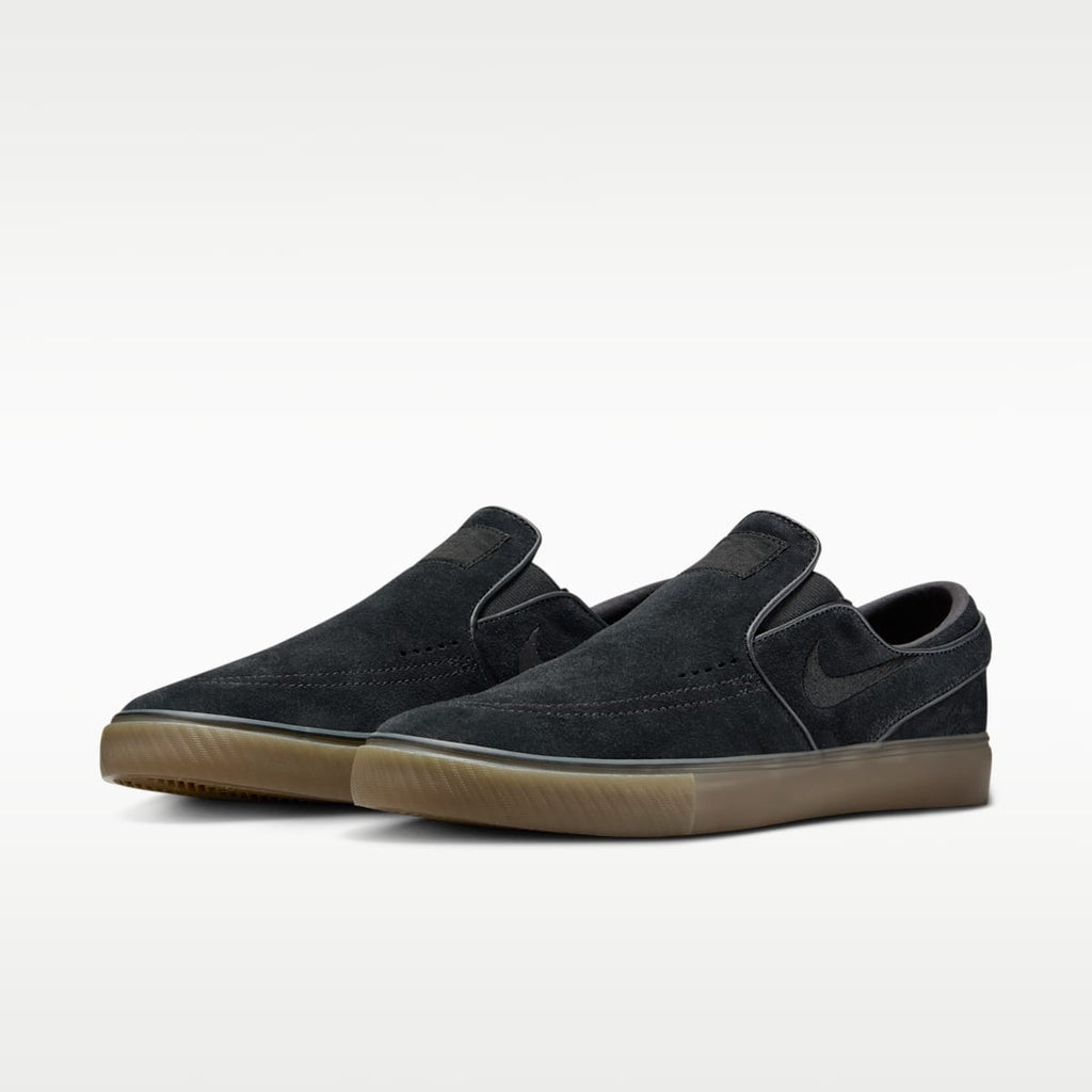 Nike SB Janoski+ Slip Skate Shoes - Black/Black/Gum Light Brown/Black - Image 5