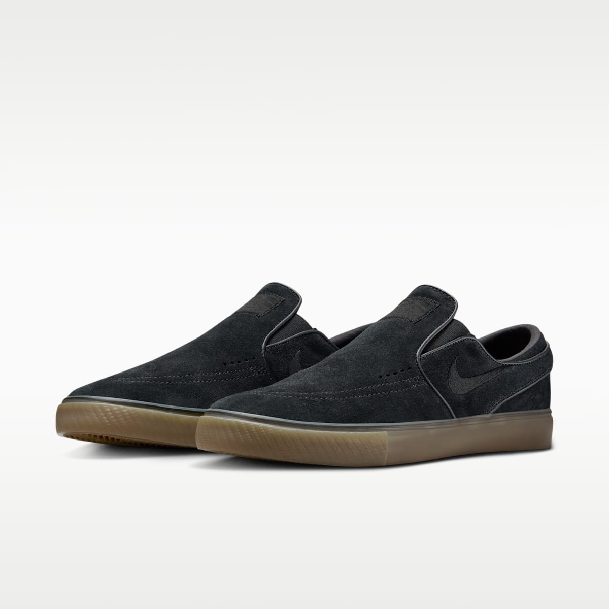 Nike SB Janoski+ Slip Skate Shoes - Black/Black/Gum Light Brown/Black - Image 5