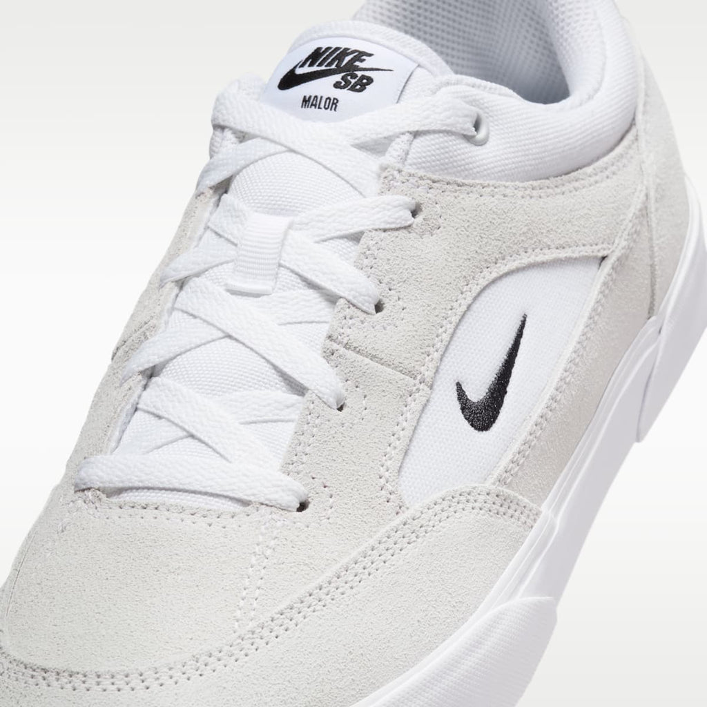 Nike SB Malor Skate Shoes - White/Summit White/Gum Light Brown/Black - Image 7