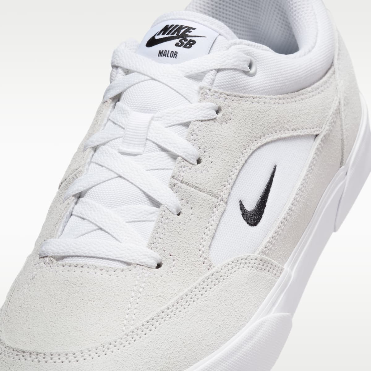 Nike SB Malor Skate Shoes - White/Summit White/Gum Light Brown/Black - Image 7