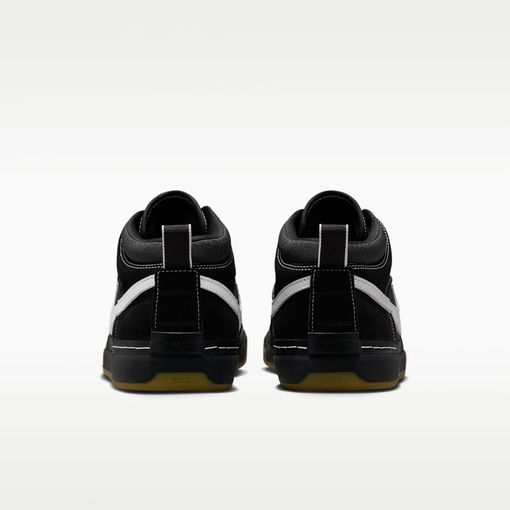 Nike SB React Leo Skate Shoes - Black/Black/Gum Light Brown/White - Image 6