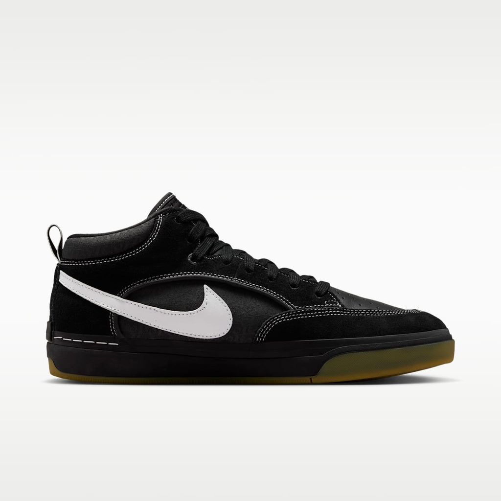 Nike SB React Leo Skate Shoes - Black/Black/Gum Light Brown/White - Image 3