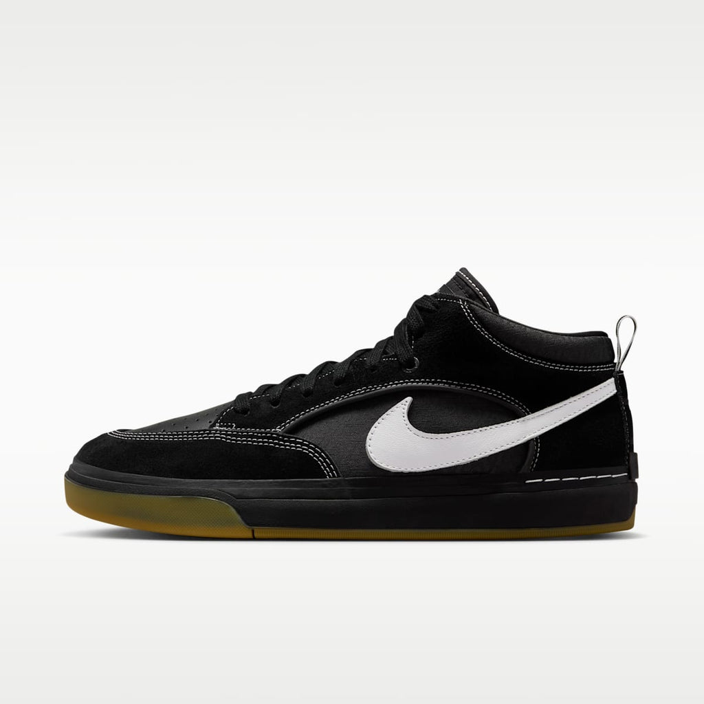 Nike SB React Leo Skate Shoes - Black/Black/Gum Light Brown/White - Image 1