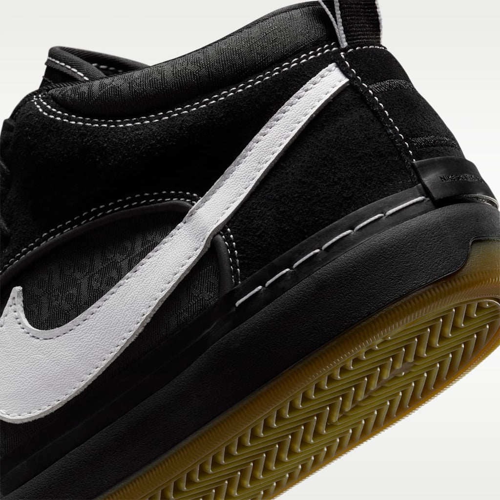Nike SB React Leo Skate Shoes - Black/Black/Gum Light Brown/White - Image 8