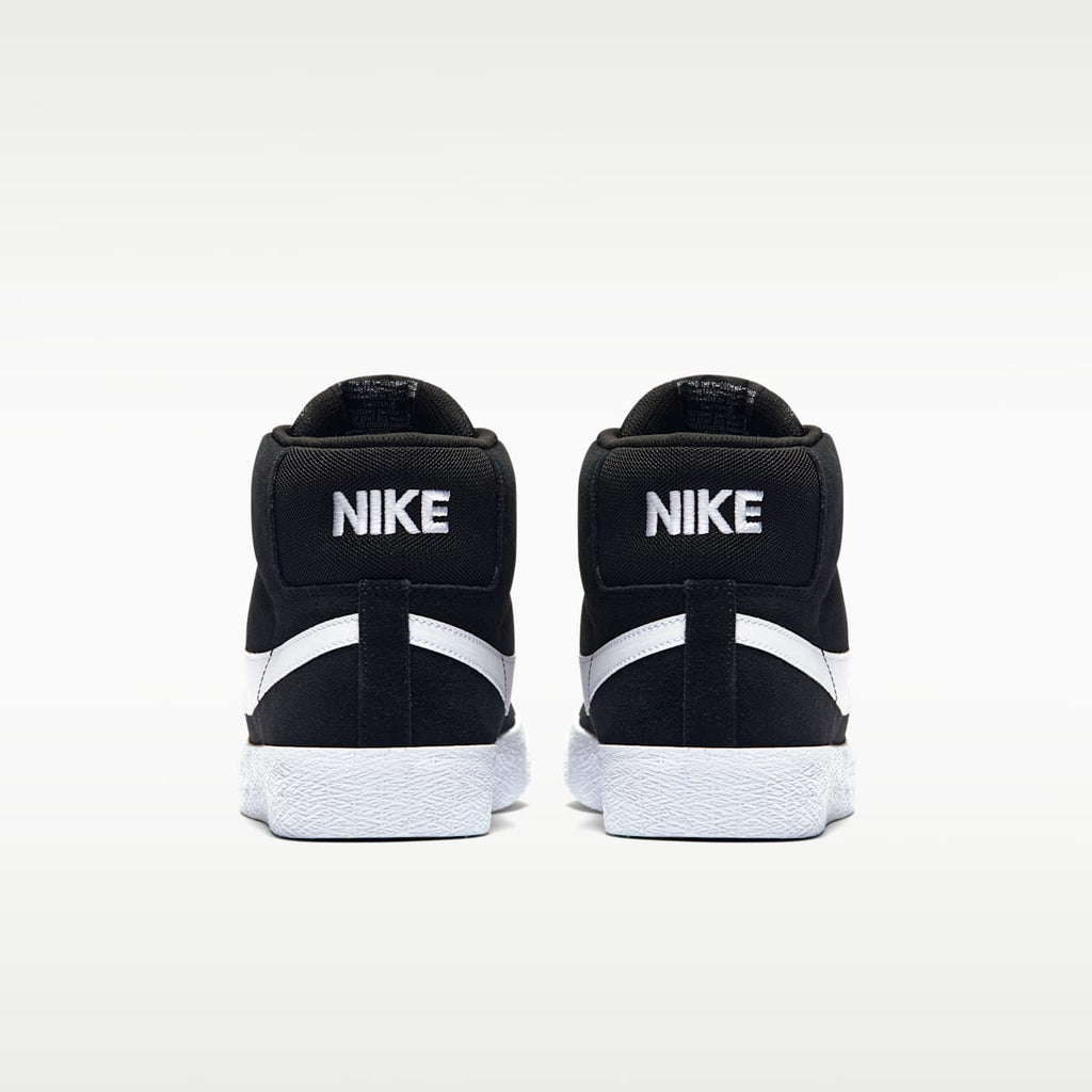 Women's Nike SB Zoom Blazer Mid Skate Shoes - Black/White/White/White