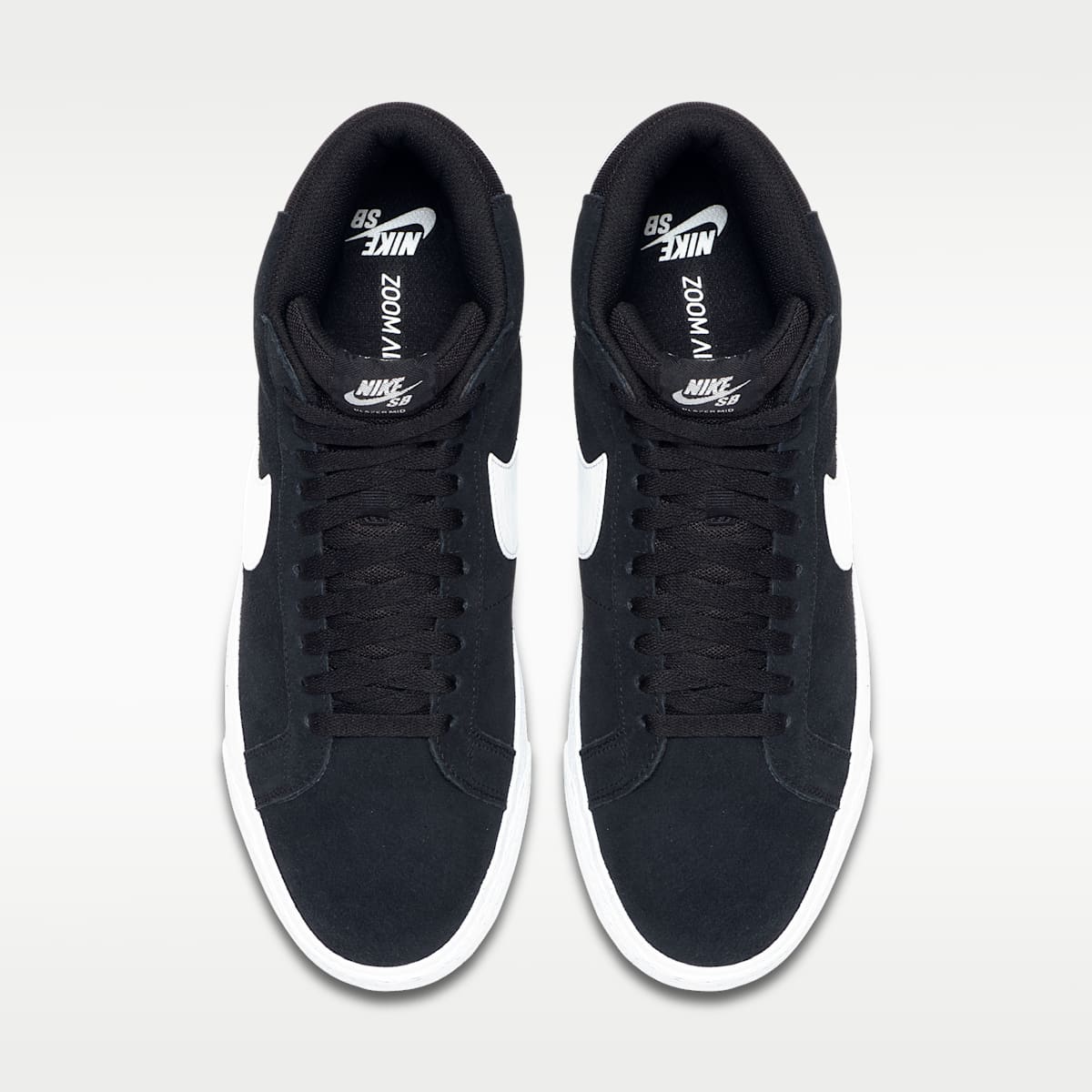 Nike SB Zoom Blazer Mid Skate Shoes - Black/White/White/White - Image 4