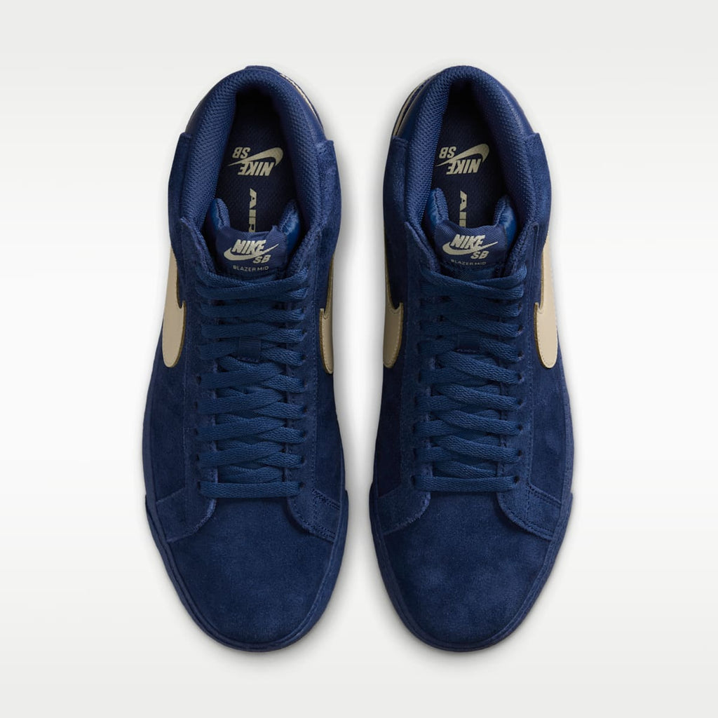 Nike SB Zoom Blazer Mid Skate Shoes - Coastal Blue/Coastal Blue/Pale Yellow - Image 4