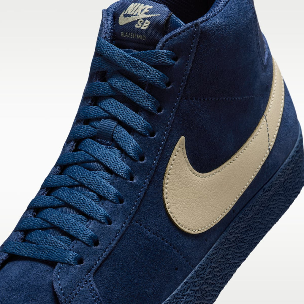Nike SB Zoom Blazer Mid Skate Shoes - Coastal Blue/Coastal Blue/Pale Yellow - Image 7