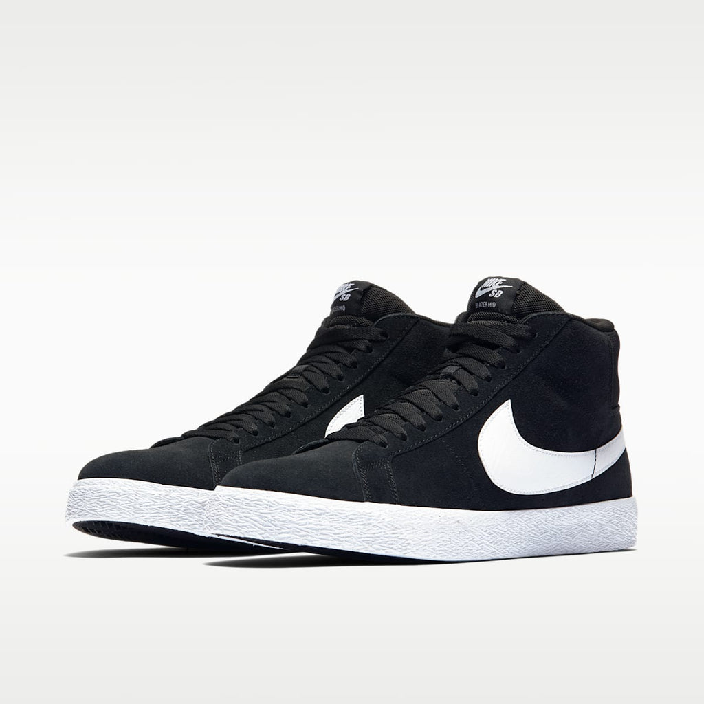 Nike SB Zoom Blazer Mid Skate Shoes - Black/White/White/White - Image 5