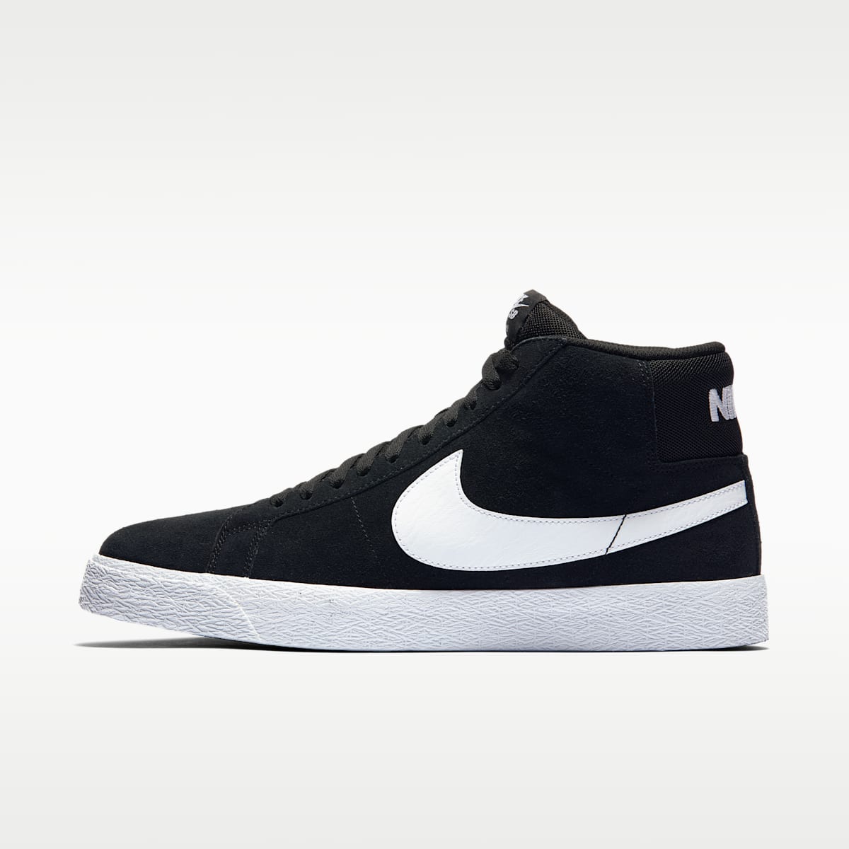 Nike SB Zoom Blazer Mid Skate Shoes - Black/White/White/White - Image 1