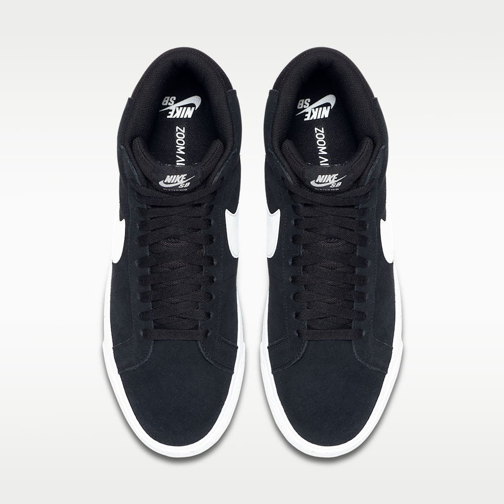 Women's Nike SB Zoom Blazer Mid Skate Shoes - Black/White/White/White