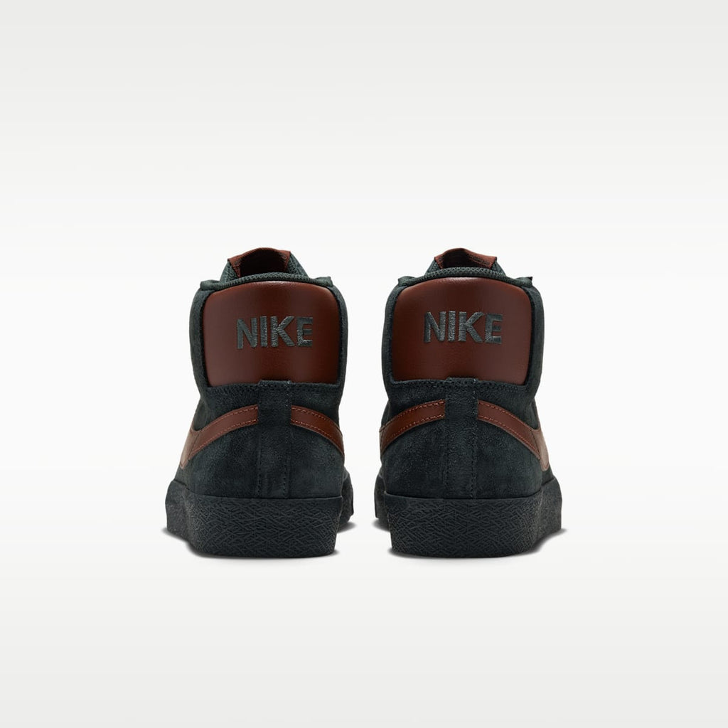 Women's Nike SB Zoom Blazer Mid Skate Shoes - Black Spruce/Black Spruce/Gum Medium Brown/Corduroy Brown