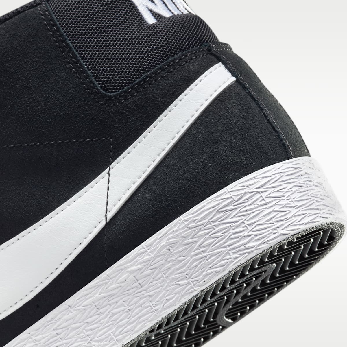 Nike SB Zoom Blazer Mid Skate Shoes - Black/White/White/White - Image 8