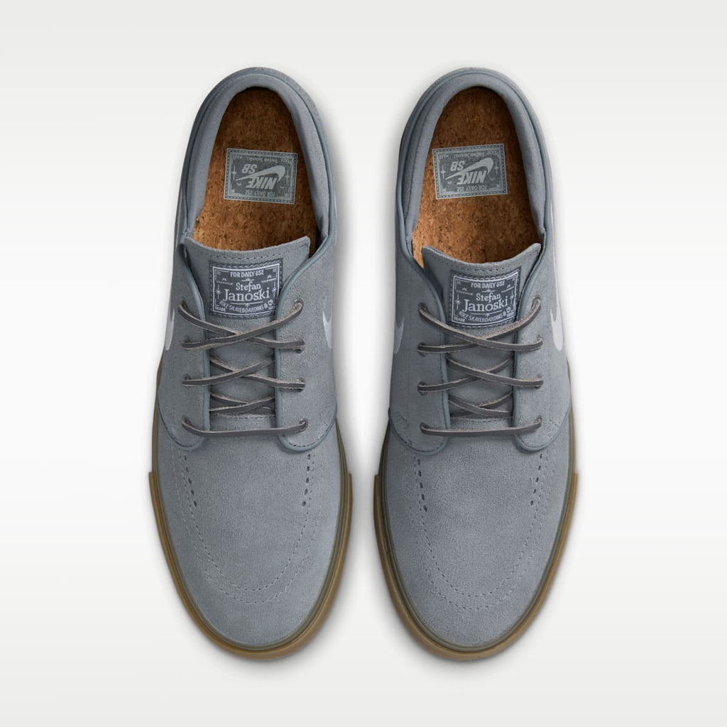Nike SB Zoom Janoski OG+ Skate Shoes - Cool Grey/Cool Grey/Gum Light Brown/White - Image 4
