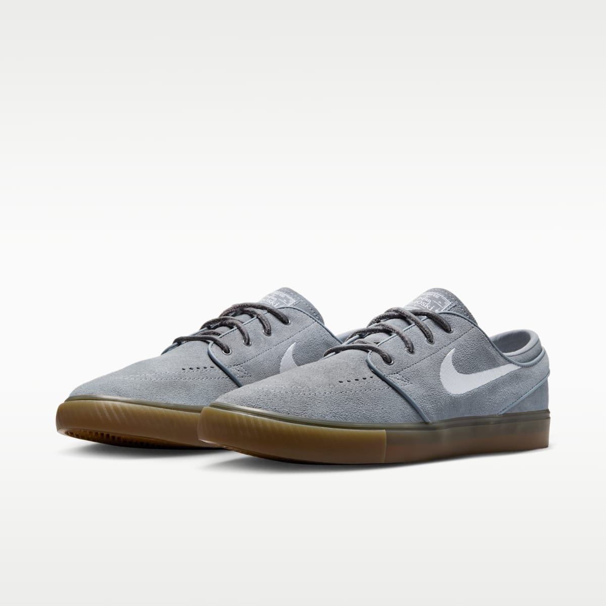 Nike SB Zoom Janoski OG+ Skate Shoes - Cool Grey/Cool Grey/Gum Light Brown/White - Image 5