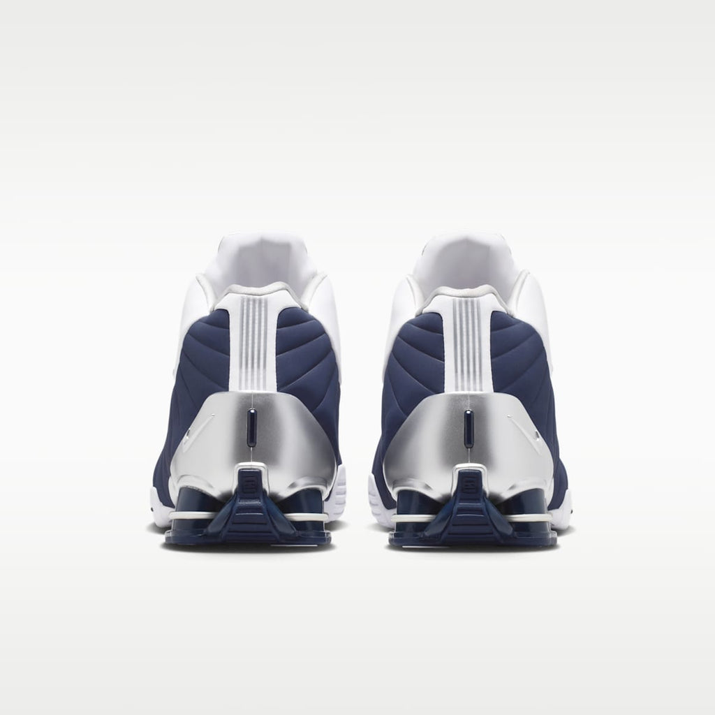 Nike Shox BB4 Men's Shoes - White/Metallic Silver/Midnight Navy - Image 6