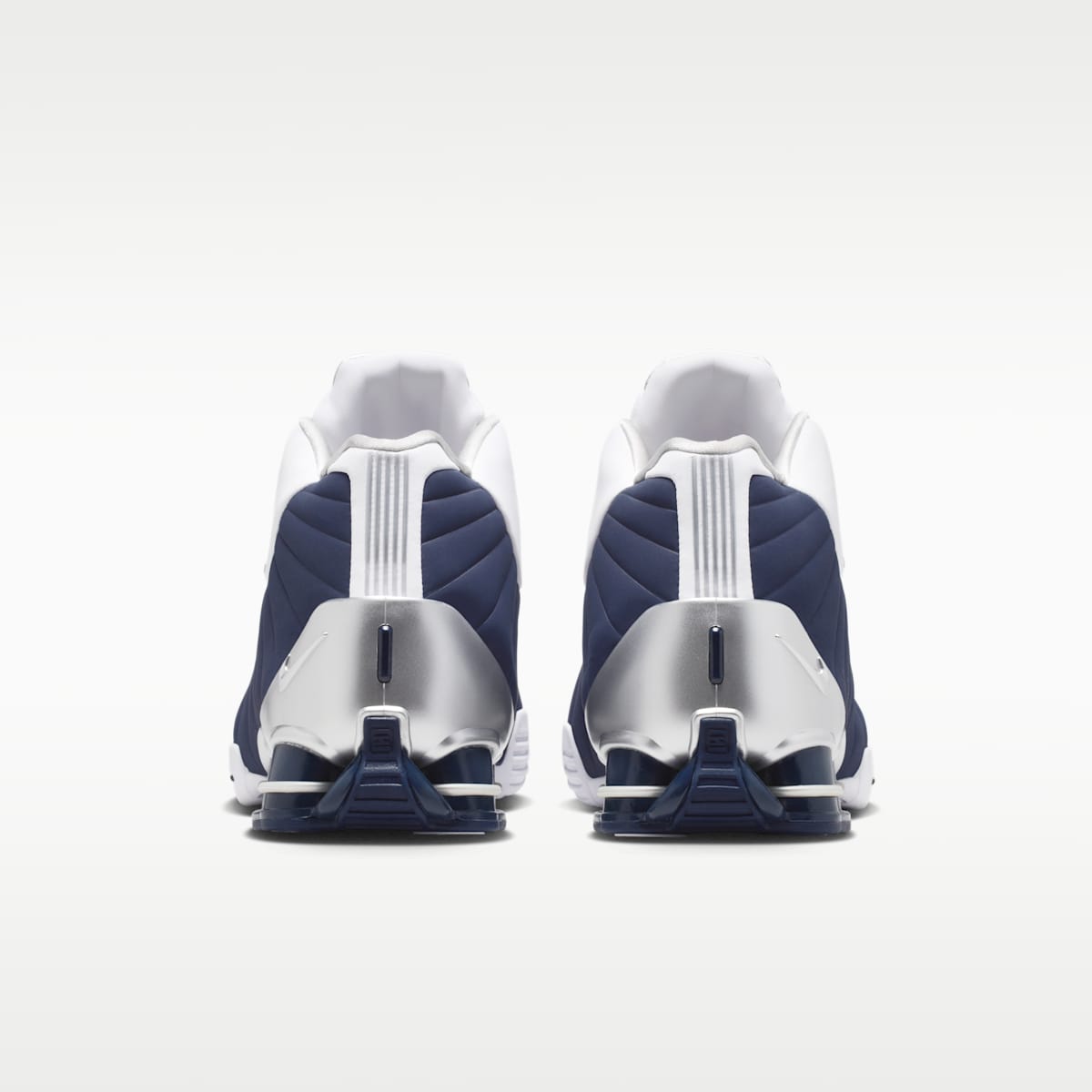 Nike Shox BB4 Men's Shoes - White/Metallic Silver/Midnight Navy - Image 6