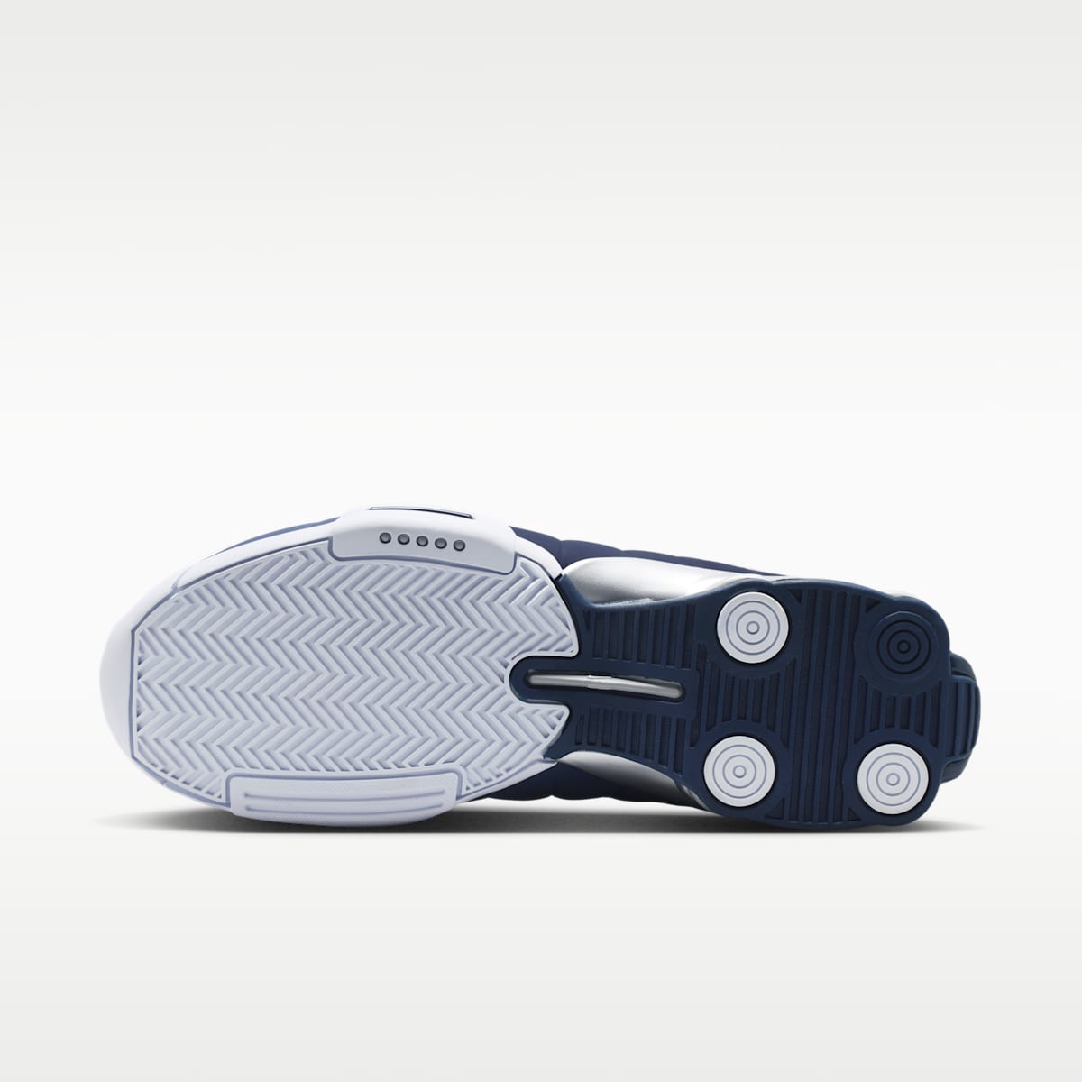 Nike Shox BB4 Men's Shoes - White/Metallic Silver/Midnight Navy - Image 2