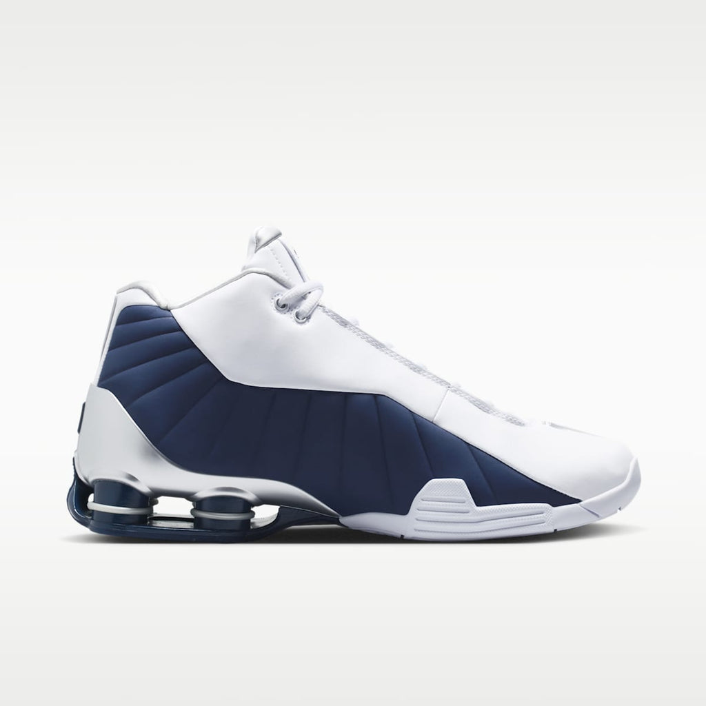Nike Shox BB4 Men's Shoes - White/Metallic Silver/Midnight Navy - Image 3